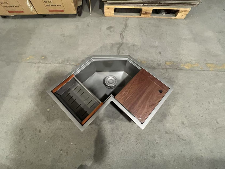 Corner Undermount -Custom made  30-inch 304 stainless steel 16 gauge