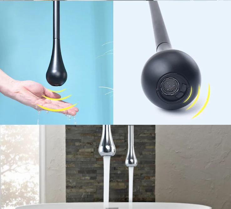 Black Commercial Celing Faucet Pipe with Morion Sensor Faucet