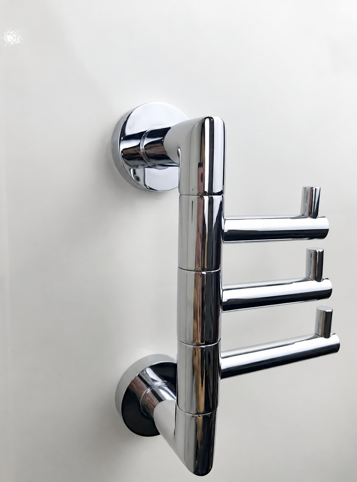 Chrome Stainless Steel Rotating Movable Clothes Hook Bathroom Balcony Swing Drying Clothes Hook Hanger Bathroom Towel Rack