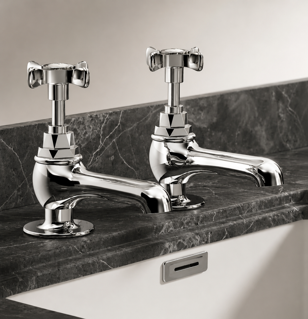 Chrome-Antique Victoria Style Hot and Cold Separate Bathroom Faucet