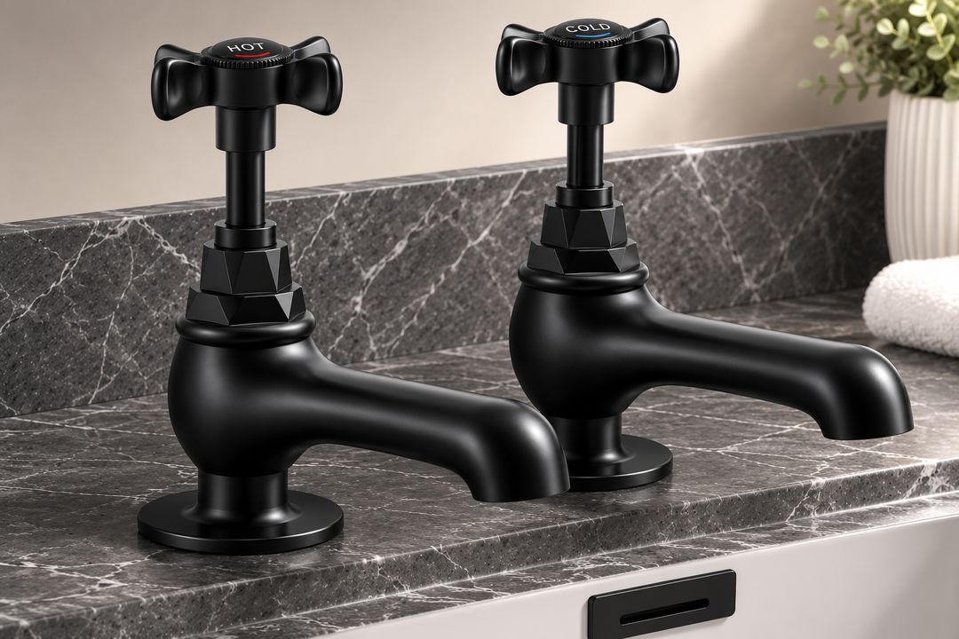 Chrome-Antique Victoria Style Hot and Cold Separate Bathroom Faucet