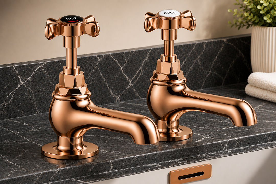 Chrome-Antique Victoria Style Hot and Cold Separate Bathroom Faucet