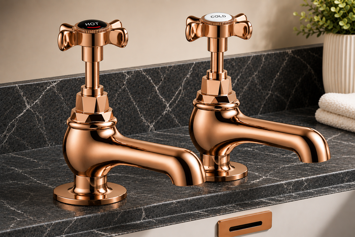 Chrome-Antique Victoria Style Hot and Cold Separate Bathroom Faucet