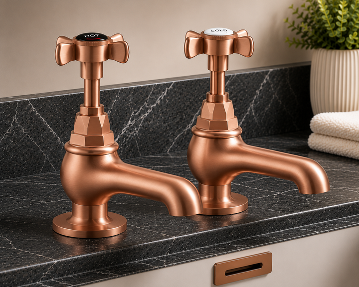Chrome-Antique Victoria Style Hot and Cold Separate Bathroom Faucet