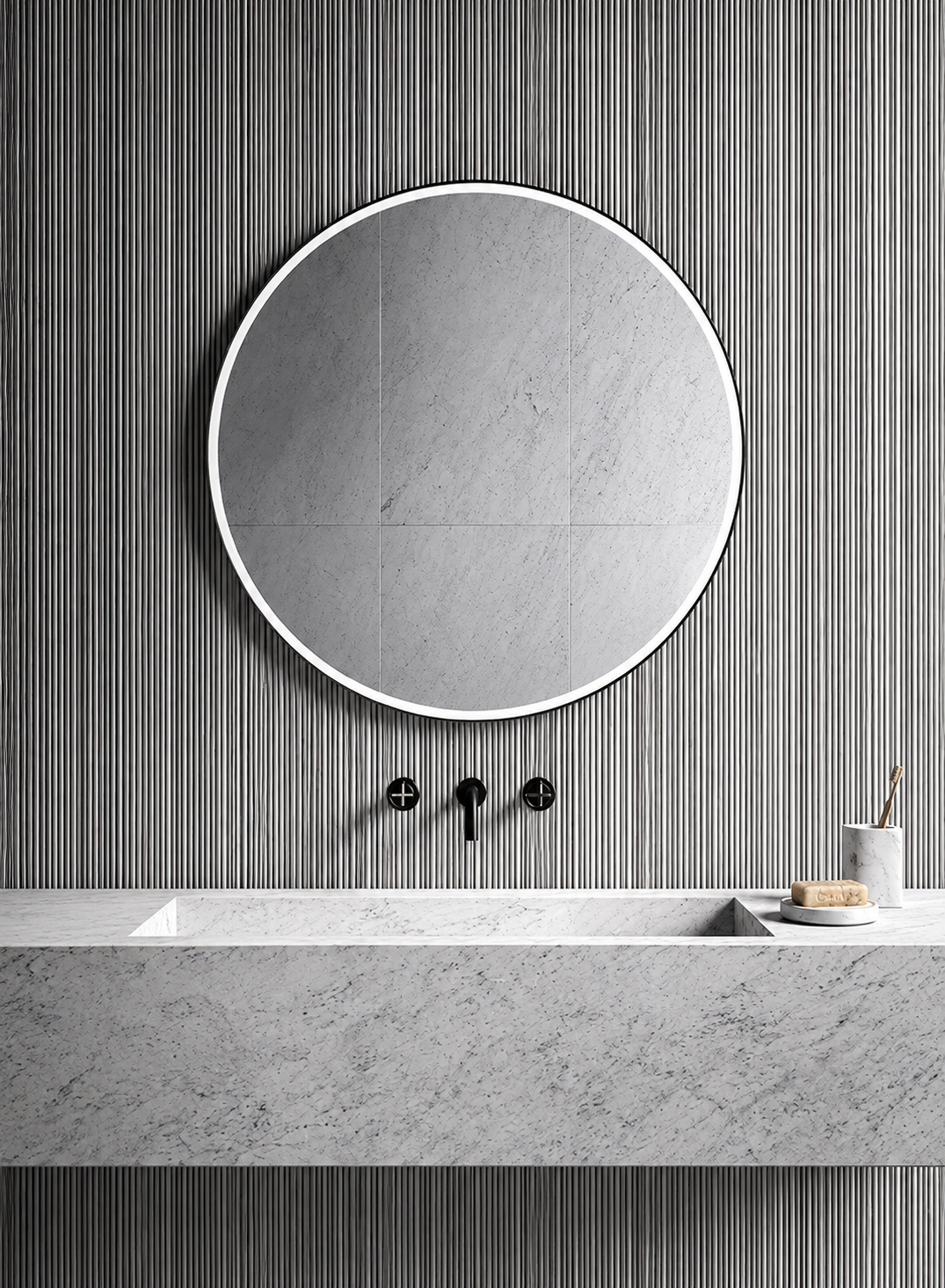 CUSTOM- Bella Round Wall mounted led mirror