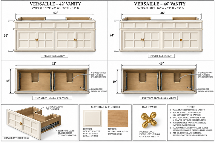 Meuble de salle de bain rétro Versailles - Colonne de rangement gain de place, élégante et tendance, vitrine de luxe pour produits de soin, décoration et mobilier.