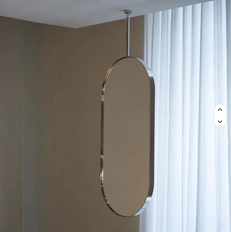 CUSTOM YOUR OWN DESIGN- Oval ceiling mount bathroom Double Sided mirrors NO LED light.