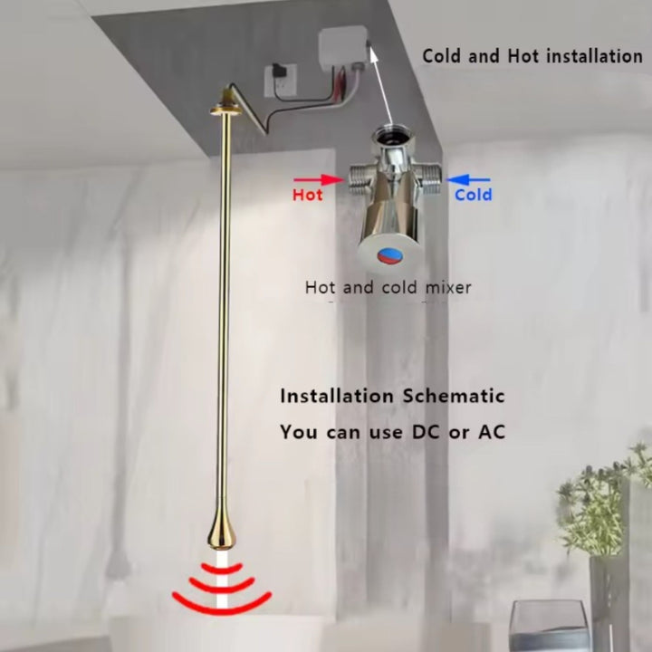 DUBAI JUMEIRAH-Standard Size 83" -Tear drop-Commercial Ceiling mount sensor faucet-MP-1200