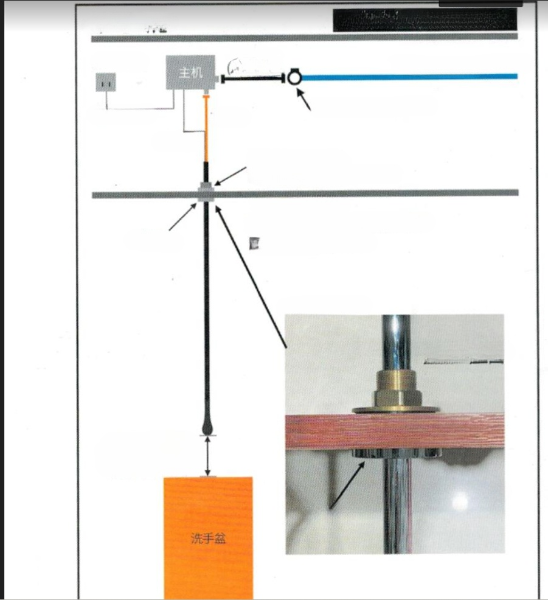 CUSTOM-Tear drop-Commercial Ceiling mount sensor faucet-MP-1200 UPC certified