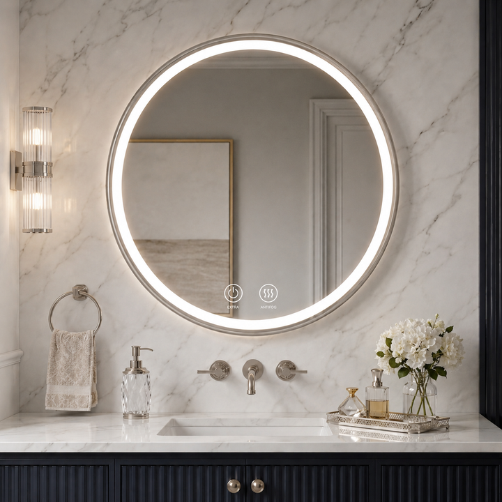 CUSTOM- Bella Round Wall mounted led mirror