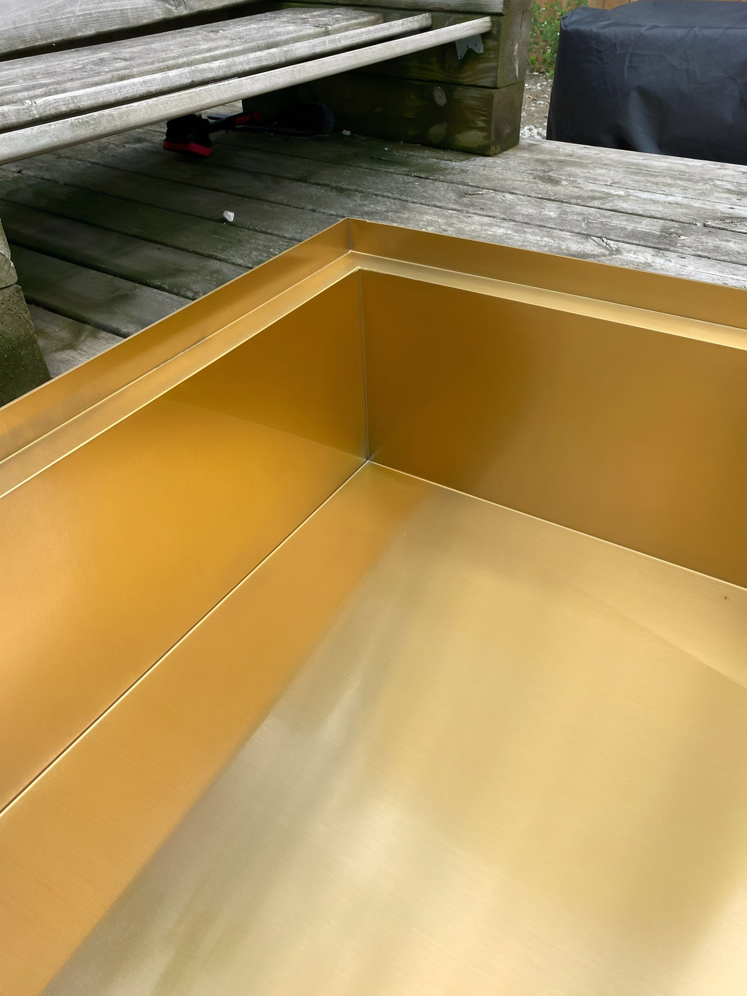 Brushed Gold Dog bath tub mudroom washing station 16 gauge commercial grade stainless steel