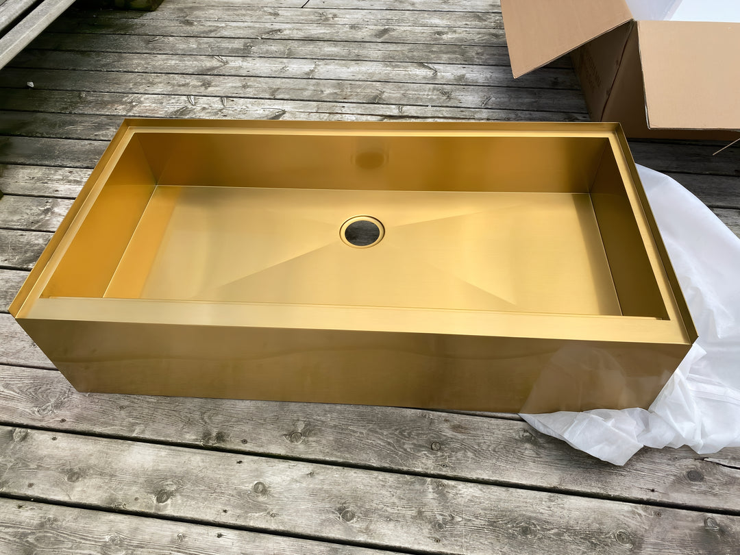 Brushed Gold Dog bath tub mudroom washing station 16 gauge commercial grade stainless steel