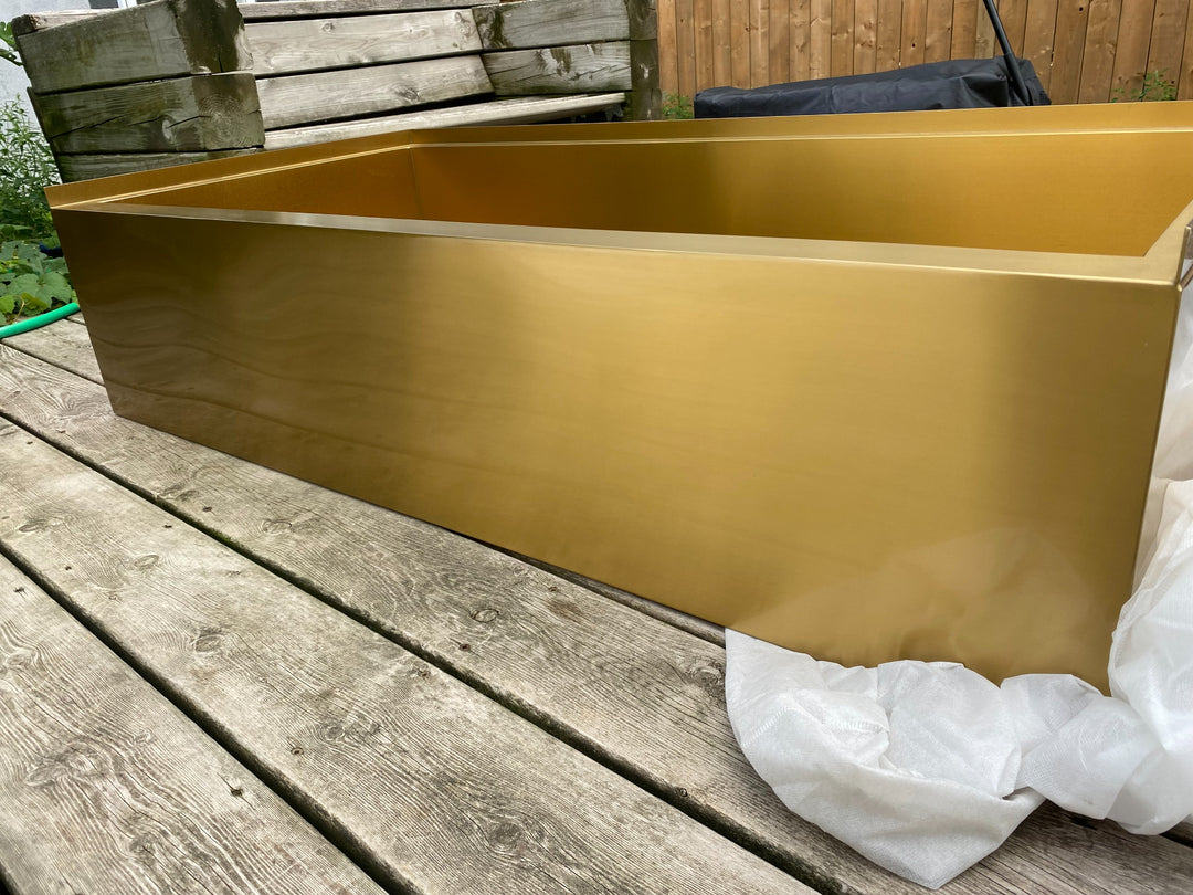 Brushed Gold Dog bath tub mudroom washing station 16 gauge commercial grade stainless steel