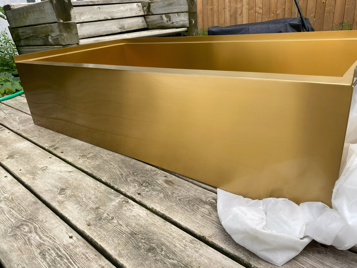 Brushed Gold Dog bath tub mudroom washing station 16 gauge commercial grade stainless steel