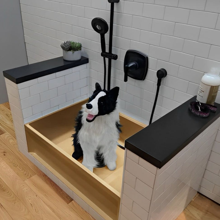 Brushed Gold Dog bath tub mudroom washing station 16 gauge commercial grade stainless steel