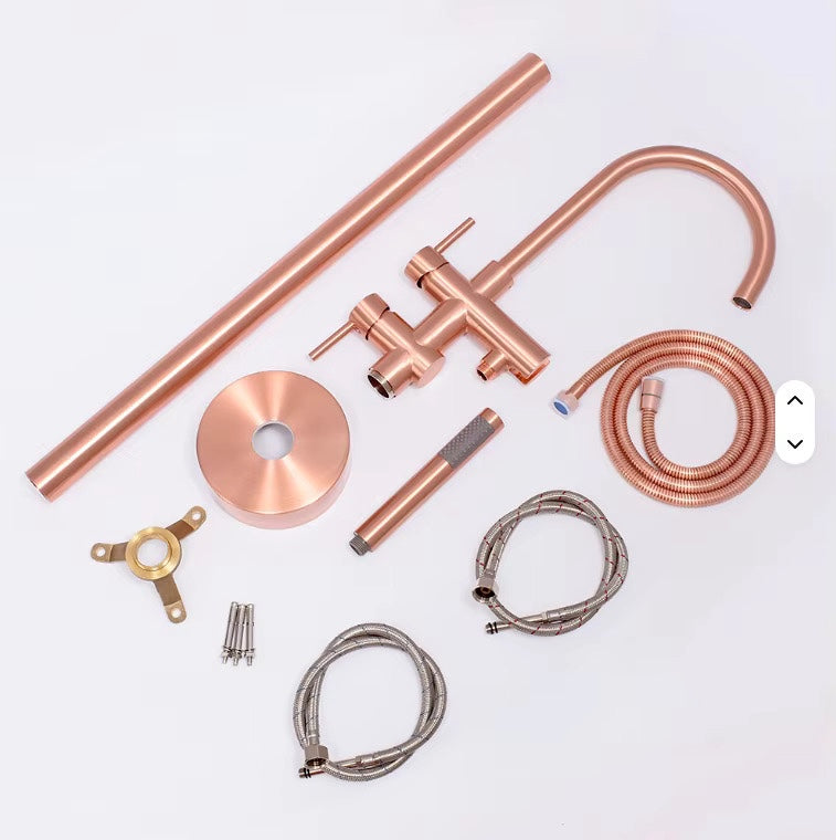 Copper satin Freestanding Bathtub Filler faucet