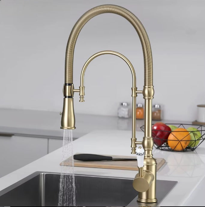 Elisabeth- Victorian Tall Kitchen Island Faucet Dual Pull Our Spayer Mode