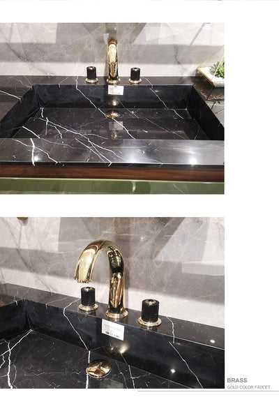 Turin- Solid Walnut Wood Double sink bathroom vanity set 60"