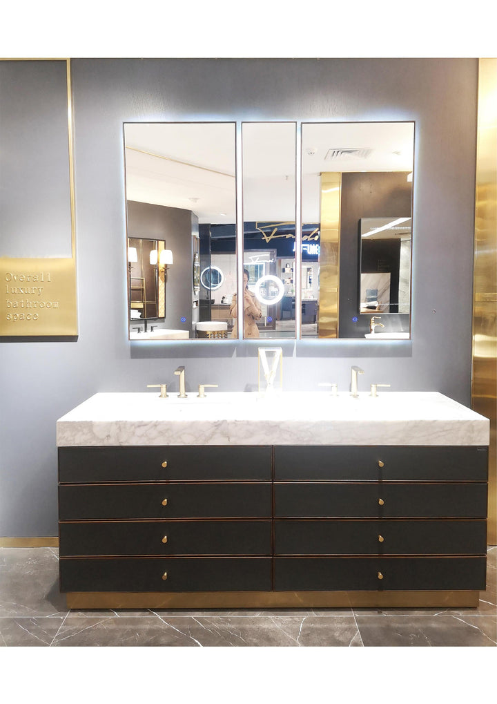 Black- Brushed Gold 8" Inch Wide Spread Faucet