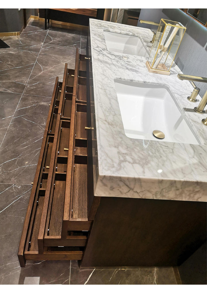Black- Brushed Gold 8" Inch Wide Spread Faucet