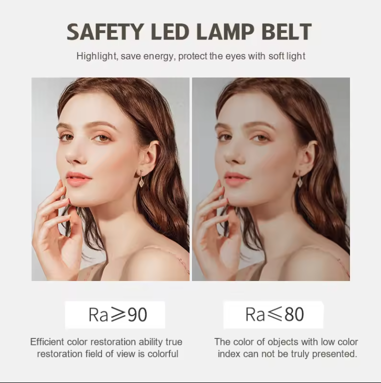 STOCK READY TO SHIP-Double side Black Ceiling Mounted Oval Mirror Bathroom LED Sensor Full Length Mirrors