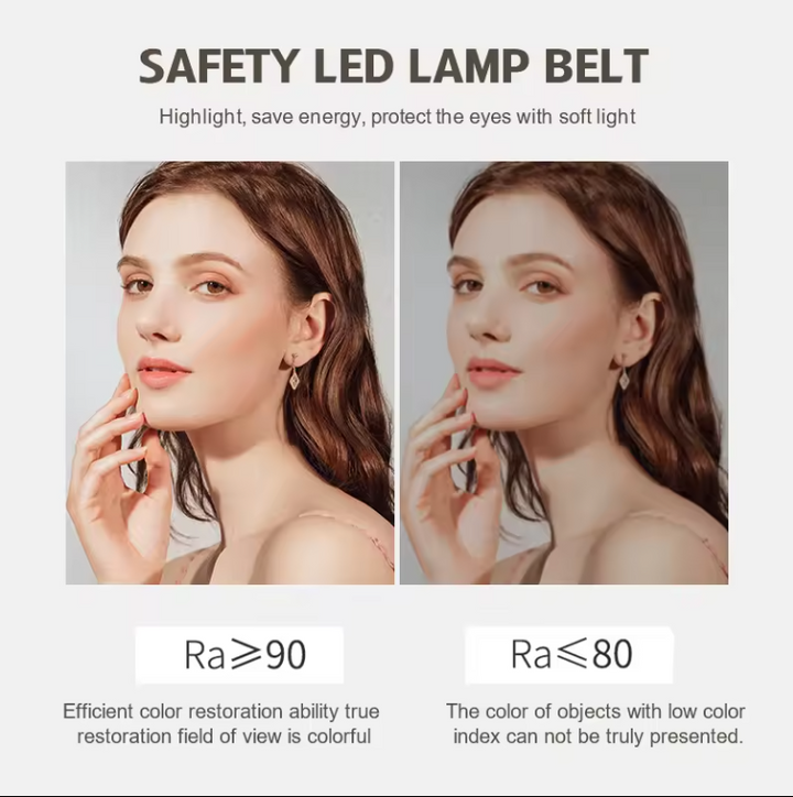 STOCK READY TO SHIP-Double side Black Ceiling Mounted Oval Mirror Bathroom LED Sensor Full Length Mirrors