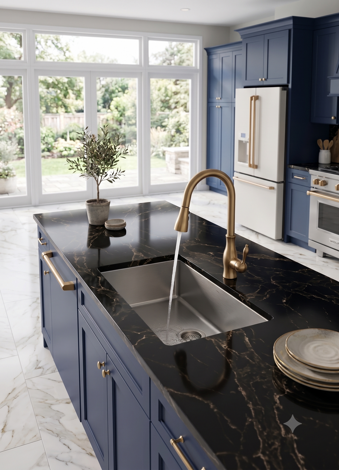 Florina-Transitional Design Pull Out Dual Mode Sprayer Kitchen Faucet