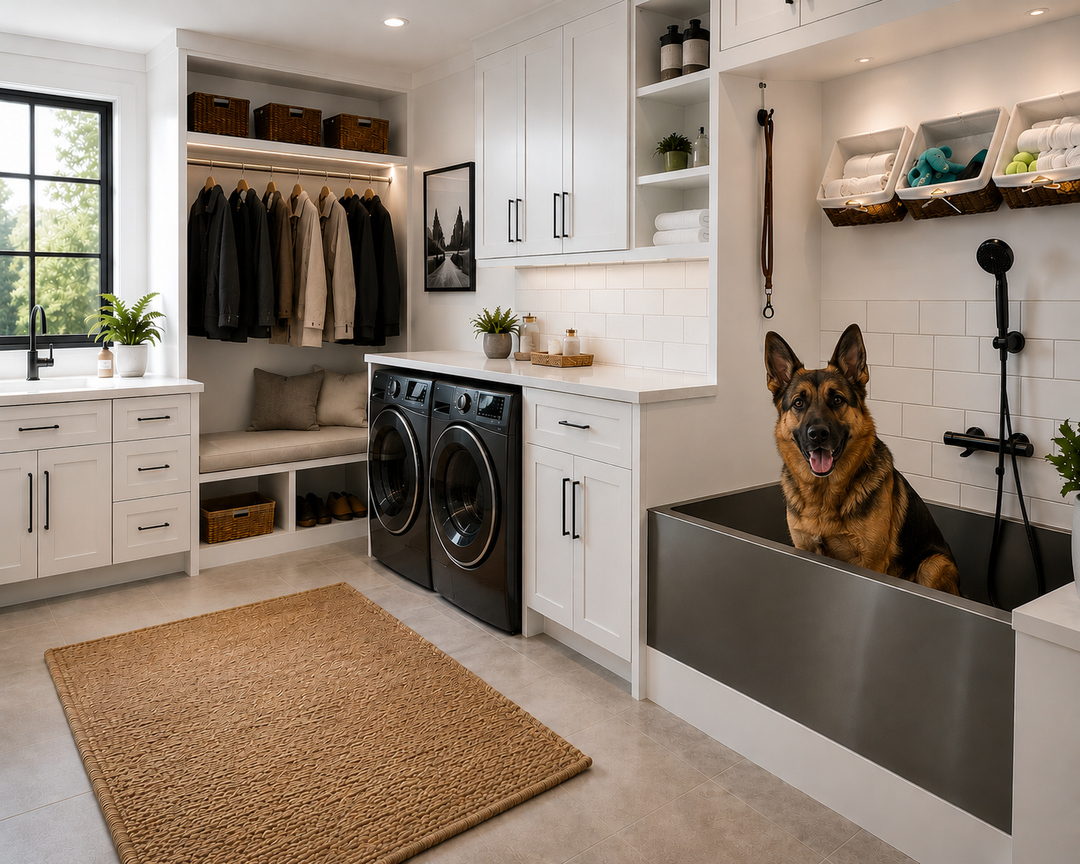 Black Pearl Grey Gun-Pet Dog Artisan made bathtub mudroom washing station 16 gauge commercial grade stainless steel