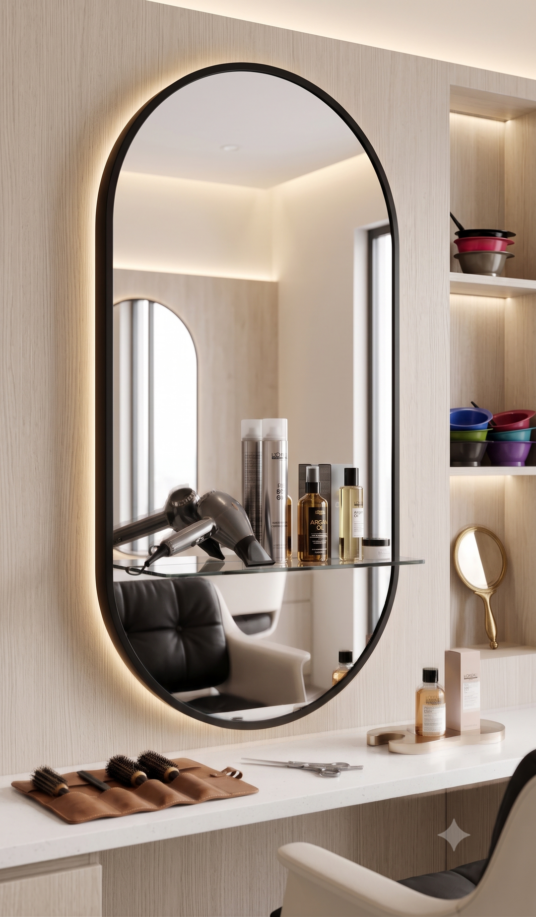 CUSTOM-Bella 1- Oval Steel Framed Wall Mounted Mirror