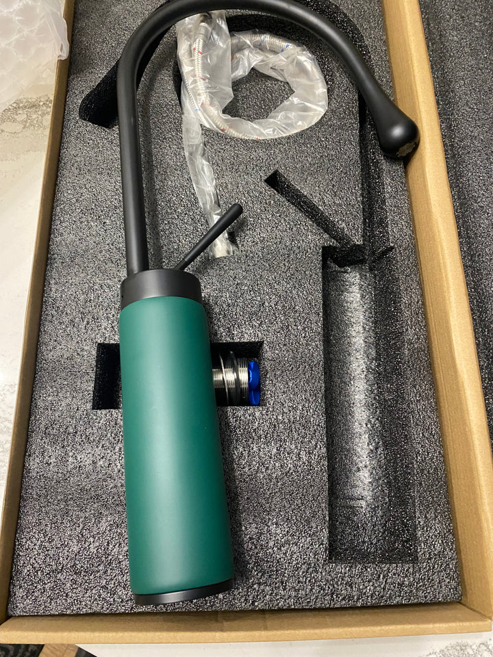 Limited edition black with green-Red-White  tall vessel faucet