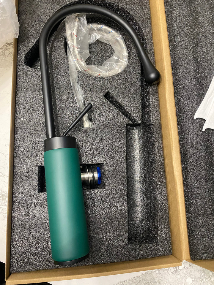 Limited edition black with green-Red-White  tall vessel faucet