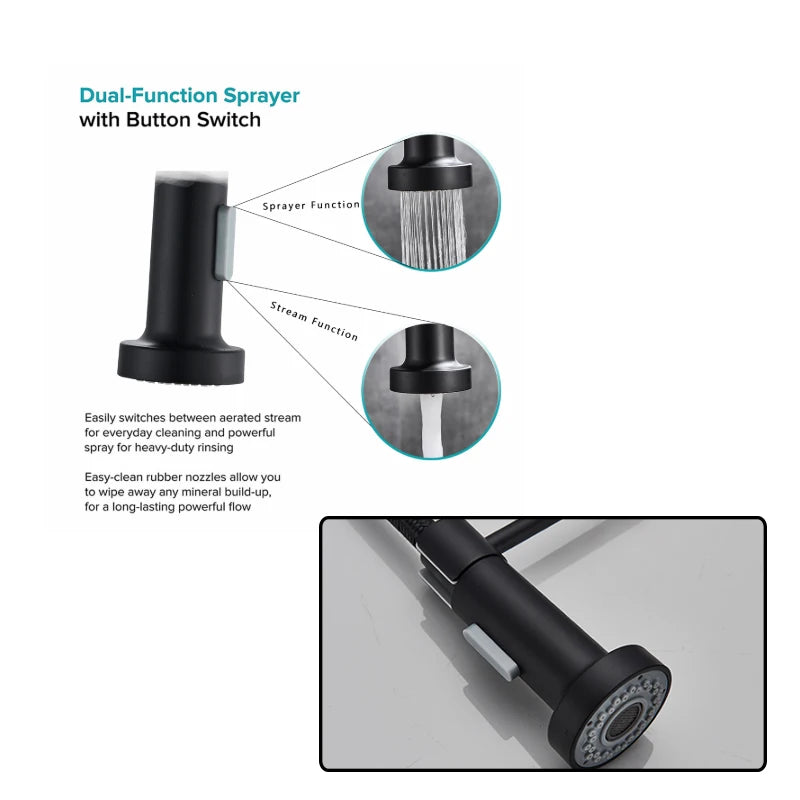 Stream Sprayer Bathroom Kitchen Mixer Faucet Pull Out Shower Head Matching Water Spray Replacement Head Sprinkler