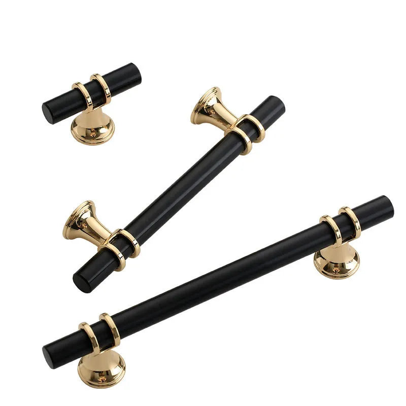 Nordic-Gold Furniture Handle Cabinet Knob and Handle Drawer Knobs Cupboard Pulls Kitchen Handle Pull Black Handle for Furniture