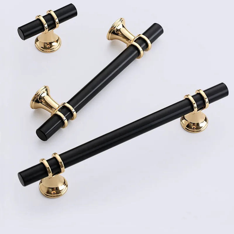 Nordic-Gold Furniture Handle Cabinet Knob and Handle Drawer Knobs Cupboard Pulls Kitchen Handle Pull Black Handle for Furniture