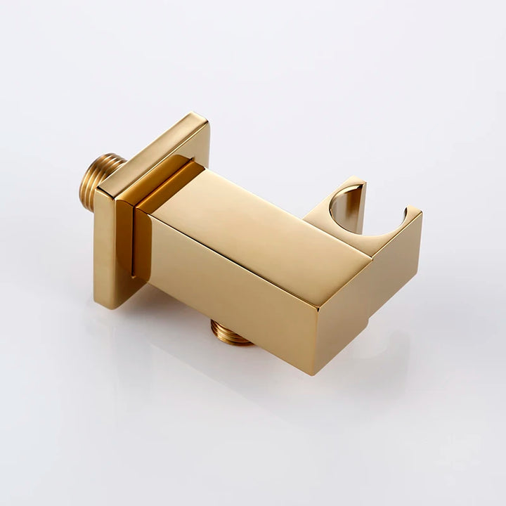 Handheld Shower Holder Bracket Gold Small Portable Wall-Mounted Polished Brass For Bathroom Hardware