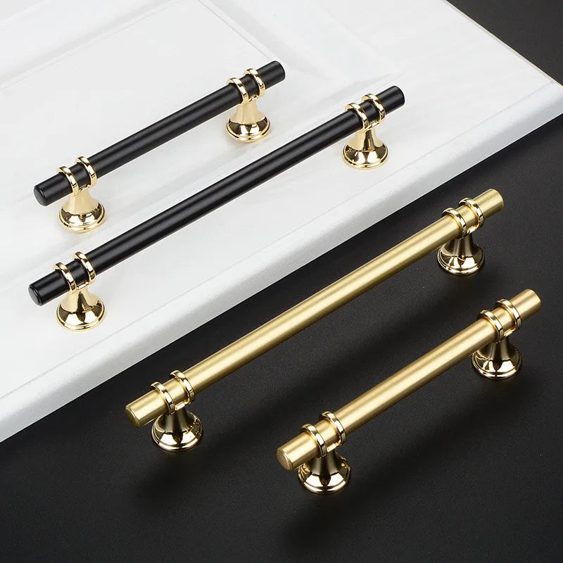 Nordic-Gold Furniture Handle Cabinet Knob and Handle Drawer Knobs Cupboard Pulls Kitchen Handle Pull Black Handle for Furniture