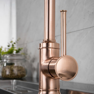 Copper satin kitchen faucet 14"