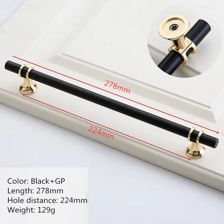 Nordic-Gold Furniture Handle Cabinet Knob and Handle Drawer Knobs Cupboard Pulls Kitchen Handle Pull Black Handle for Furniture