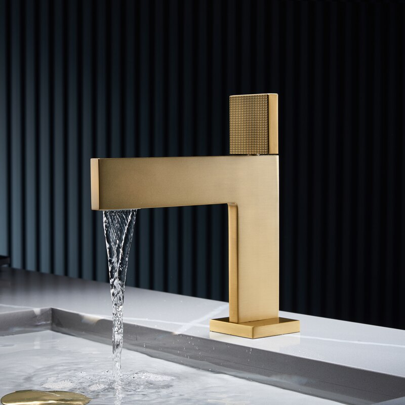 Cara- Euro design Brushed gold single hole bathroom faucet