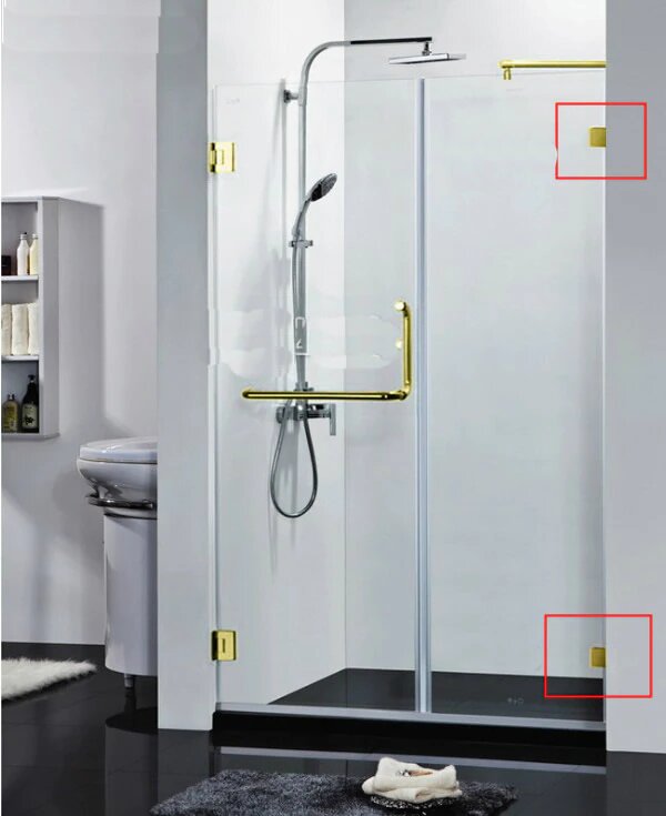 Rose Gold Polished Shower Glass Door Hardware completed set( NO GLASS)