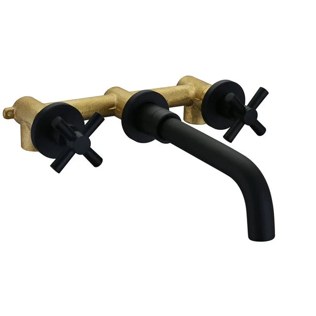 Cross Handle Wall Mounted Bathroom Faucet