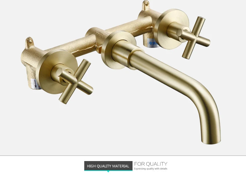 Cross Handle Wall Mounted Bathroom Faucet