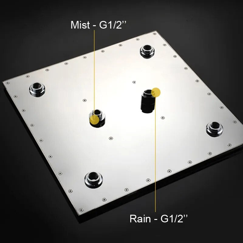 16 InchSquare Flush mount ceiling rain head Spa shower system set
