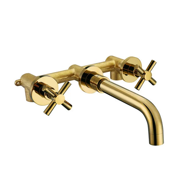 Cross Handle Wall Mounted Bathroom Faucet