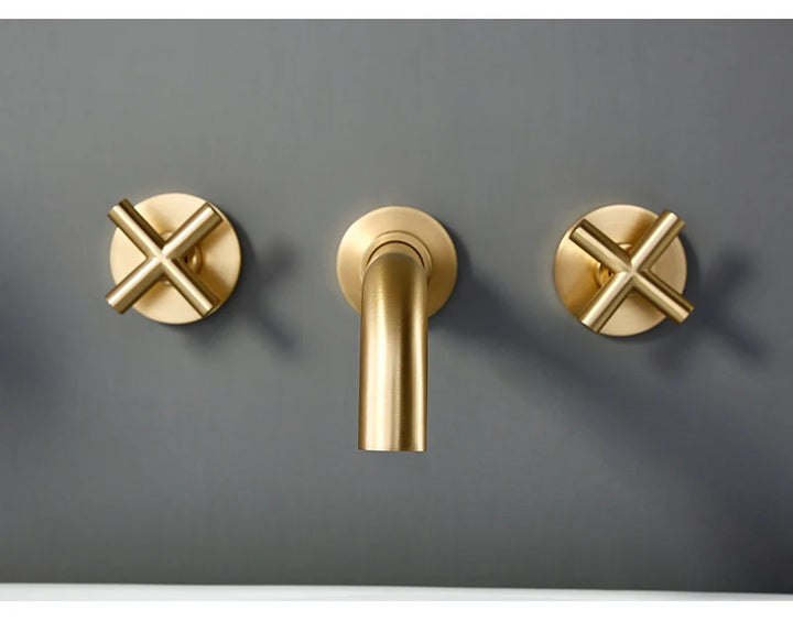 Cross Handle Wall Mounted Bathroom Faucet