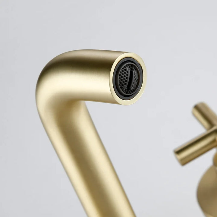 Cross Handle Wall Mounted Bathroom Faucet