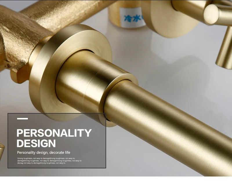 Cross Handle Wall Mounted Bathroom Faucet