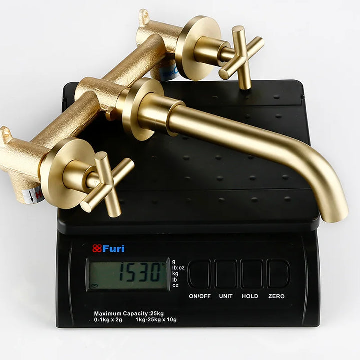 Cross Handle Wall Mounted Bathroom Faucet