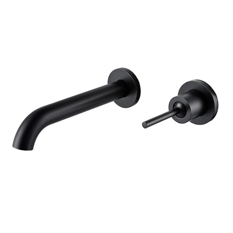 Vito-Copper satin Wall Mounted Single lever bathroom faucet with valve completed set