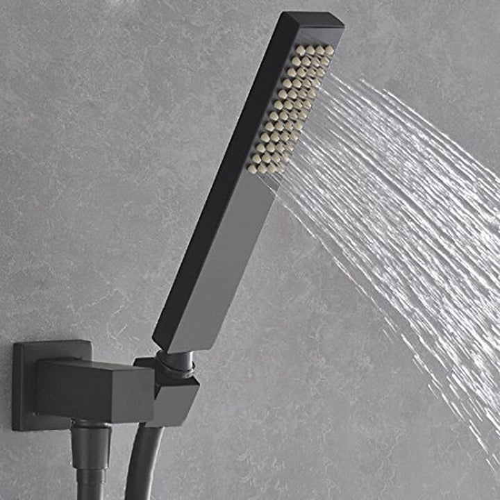 Motorola- Black LED Display Square 12" Rain head 3 Way Function Duverter therostatic Pressure Balance Shower Kit